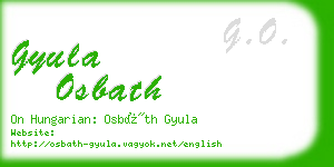 gyula osbath business card